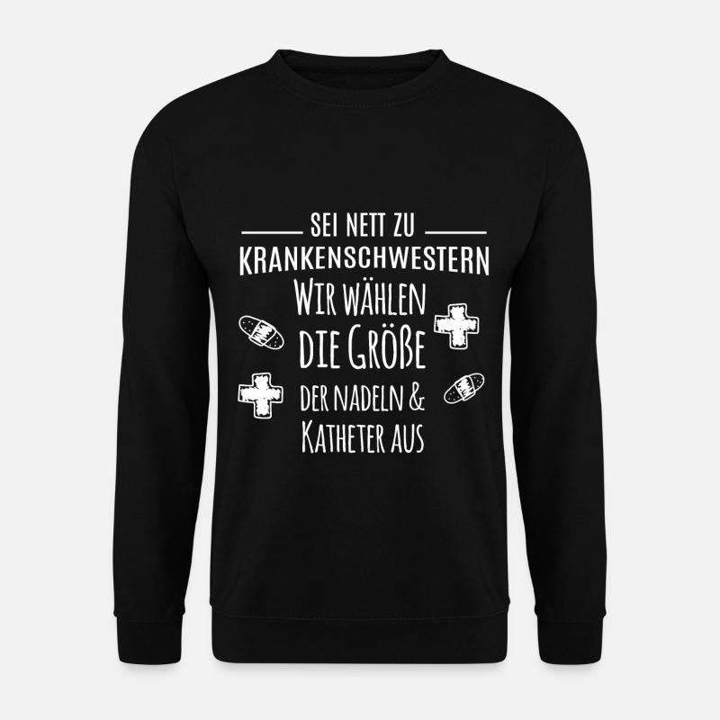 Geschenk EKG Herzschlag Kinderkrankenschwestern - Unisex Pullover - Schwarz