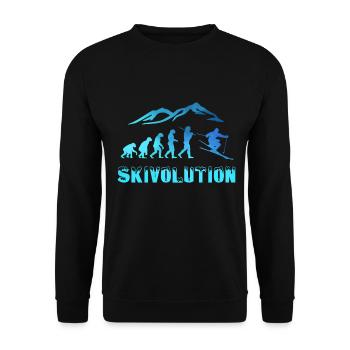 Ski evolution skier snow winter - Unisex Sweatshirt - black - Front - Alina (178cm) & Michal (187cm)