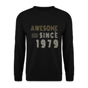 Awesome Since 1979 Birthday Saying - Unisex Sweatshirt - black - Front - Alina (178cm) & Michal (187cm)