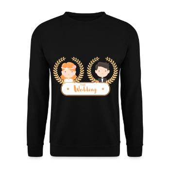 Hochzeit Brautpaar Geschenk Braut Bräutigam Heirat - Unisex Pullover - Schwarz - Vorne - Alina (178cm) & Michal (187cm)
