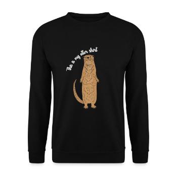 Otter gift Otter lover Otter motif cute - Unisex Sweatshirt - black - Front - Alina (178cm) & Michal (187cm)