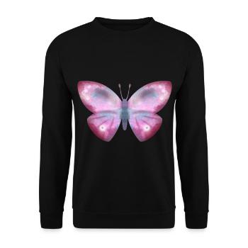 Schmetterling - Unisex Pullover - Schwarz - Vorne - Alina (178cm) & Michal (187cm)