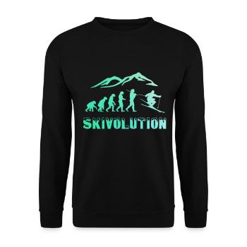 Ski evolution skier snow winter - Unisex Sweatshirt - black - Front - Alina (178cm) & Michal (187cm)