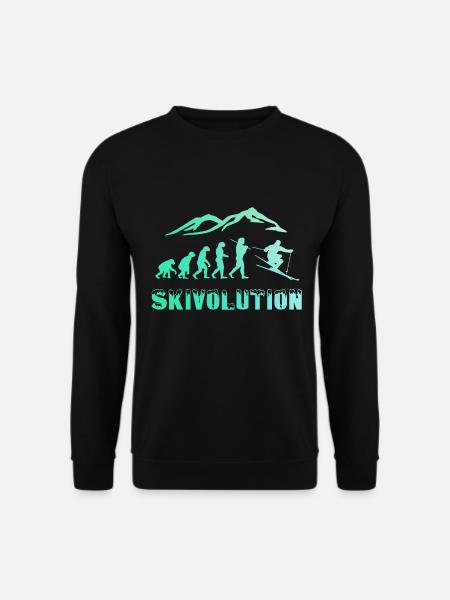 Evolution skieur neige hiver - Sweat-shirt Unisexe - noir