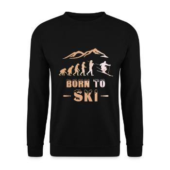 Ski Evolution Born to Ski Skier - Unisex Sweatshirt - black - Front - Alina (178cm) & Michal (187cm)