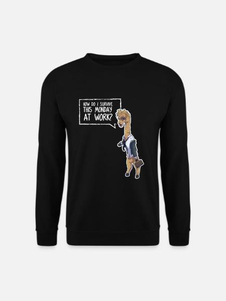 Alpaka Arbeit Montag Büro Lästig Anzug überleben - Unisex Pullover - Schwarz