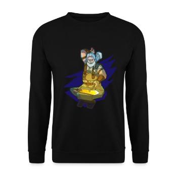 Blacksmith forging sword ember hammer work - Unisex Sweatshirt - black - Front - Alina (178cm) & Michal (187cm)