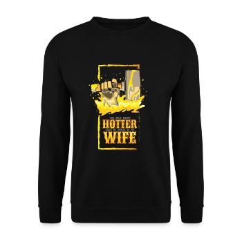 Blacksmith Smied Wife Wife Hot Hot Hot Couple - Unisex Sweatshirt - black - Front - Alina (178cm) & Michal (187cm)