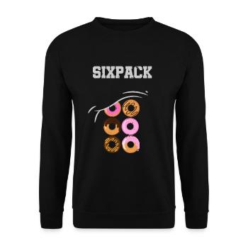 Donut Bagel Dessert Bacon Abdominal Sixpack - Sweat-shirt Unisexe - noir - Devant - Alina (178cm) & Michal (187cm)