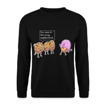 Donut Funny Les voisins du voisinage contestent les cookies - Sweat-shirt Unisexe - noir - Devant - Alina (178cm) & Michal (187cm)