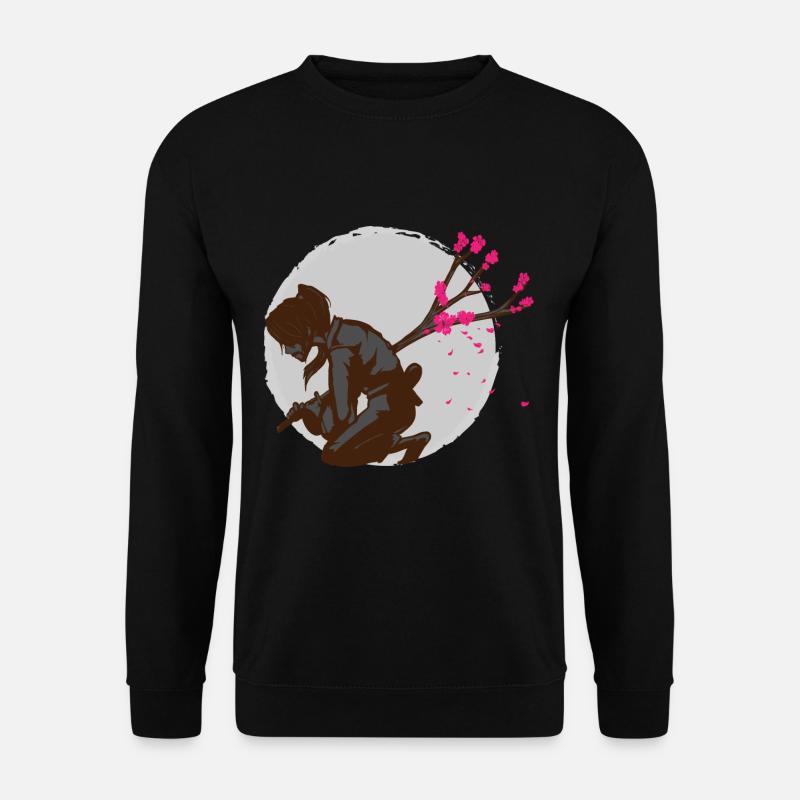 Samurai Robe Seppuku Harakiri Dagger Cherry Blossom - Unisex Sweatshirt - black