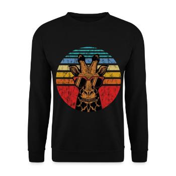 Giraffe animal cool sunglasses - Unisex Sweatshirt - black - Front - Alina (178cm) & Michal (187cm)