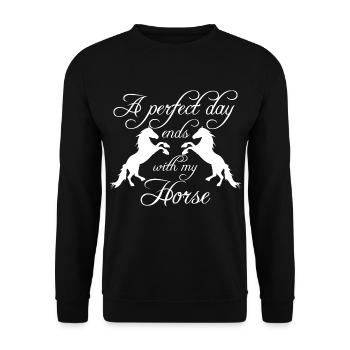 Horse riding Rider Rider Gift - Unisex Sweatshirt - black - Front - Alina (178cm) & Michal (187cm)