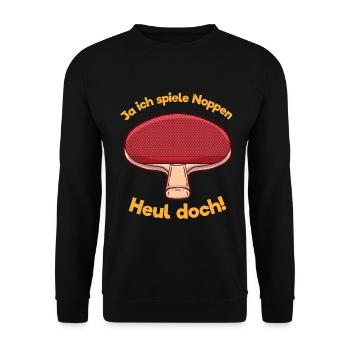 Noppe Heul doch Lustig Spruch Tischtennis Geschenk - Unisex Pullover - Schwarz - Vorne - Alina (178cm) & Michal (187cm)