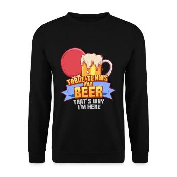 Table tennis Beer Tischtennis Bier Lustig Spruch - Unisex Pullover - Schwarz - Vorne - Alina (178cm) & Michal (187cm)