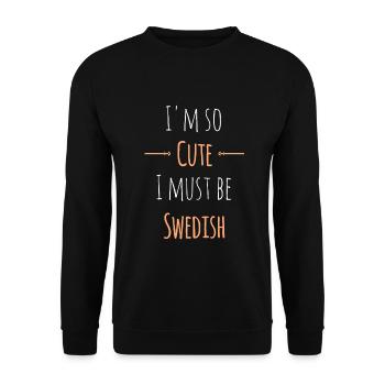 Schwedisch Schweden Schwede Baby Spruch Geschenk - Unisex Pullover - Schwarz - Vorne - Alina (178cm) & Michal (187cm)