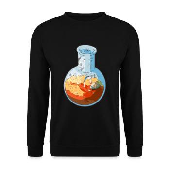 Biology Vial Woman Reading Book Feminism Science - Unisex Sweatshirt - black - Front - Alina (178cm) & Michal (187cm)