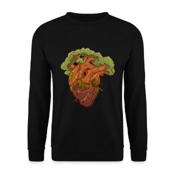 Biology Anatomical heart tree plant forest life - Unisex Sweatshirt - black - Front - Alina (178cm) & Michal (187cm)