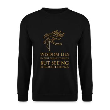 Alchemy wisdom saying See Egypt Horus - Unisex Sweatshirt - black - Front - Alina (178cm) & Michal (187cm)