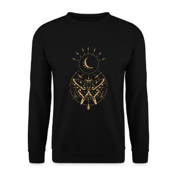 Alchemy butterfly moon moth magic gift - Unisex Sweatshirt - black - Front - Alina (178cm) & Michal (187cm)