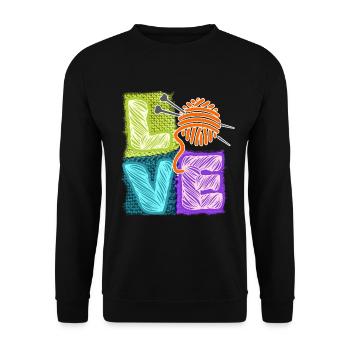 I love knitting and crocheting and wool - Unisex Sweatshirt - black - Front - Alina (178cm) & Michal (187cm)