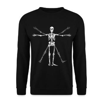 skeleton halloween man - Unisex Sweatshirt - black - Front - Alina (178cm) & Michal (187cm)