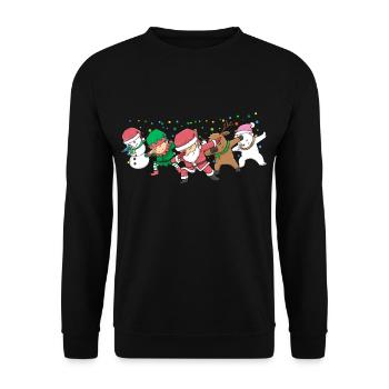 Dabbing Santa Elf Christmas Xmas Weinachten - Unisex Sweatshirt - black - Front - Alina (178cm) & Michal (187cm)