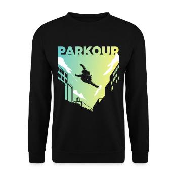Parkour Freerunning Gift Idea Parkour Freerunn - Unisex Sweatshirt - black - Front - Alina (178cm) & Michal (187cm)