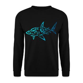 Hawaii Mano Tribal Shark Ocean Life Shark Geschenk - Unisex Pullover - Schwarz - Vorne - Alina (178cm) & Michal (187cm)
