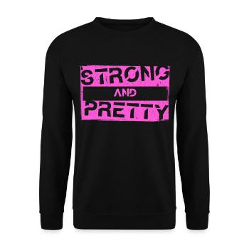 Forte et jolie séance d’entraînement gym strongman - Sweat-shirt Unisexe - noir - Devant - Alina (178cm) & Michal (187cm)