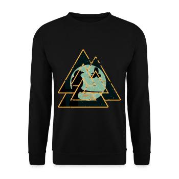 Viking Valknut Norse Symbol Raben Hugin Munin - Unisex Pullover - Schwarz - Vorne - Alina (178cm) & Michal (187cm)