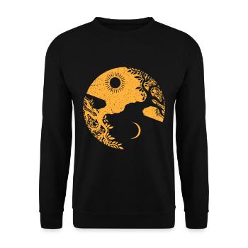 Yggdrasil Yin Yang symbol Ancient Vikings - Unisex Sweatshirt - black - Front - Alina (178cm) & Michal (187cm)