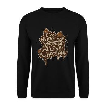 Lustiges Laufen für Schokolade - Unisex Pullover - Schwarz - Vorne - Alina (178cm) & Michal (187cm)