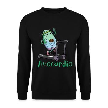AvoCardio Funny Avocado Fitness Cardio Exercise - Unisex Sweatshirt - black - Front - Alina (178cm) & Michal (187cm)