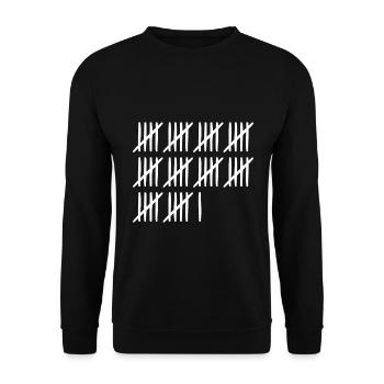 51 Geburtstag Strichliste 51 Jahre alt - Unisex Pullover - Schwarz - Vorne - Alina (178cm) & Michal (187cm)