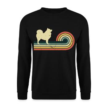Samoyed Dog Retro Vintage Design - Unisex Sweatshirt - black - Front - Alina (178cm) & Michal (187cm)