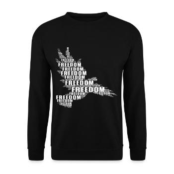 Freedom Peace Peace Eagle Falcon T-Shirt - Unisex Sweatshirt - black - Front - Alina (178cm) & Michal (187cm)