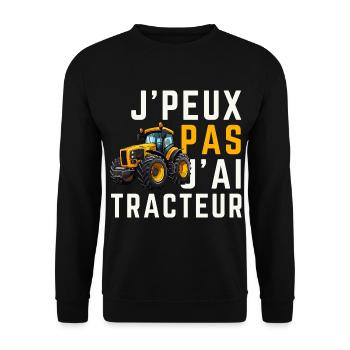 I can't I have Tractor - Unisex Sweatshirt - black - Front - Alina (178cm) & Michal (187cm)