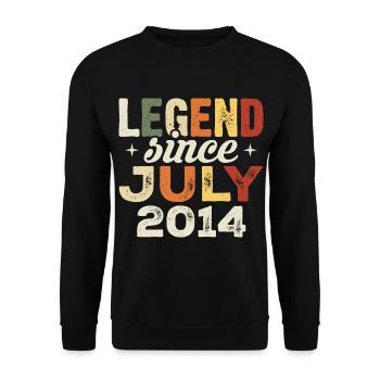 Juli 2014 Geburtstagsgeschenk Juli 2014 Geburtstag - Unisex Pullover - Schwarz - Vorne - Alina (178cm) & Michal (187cm)