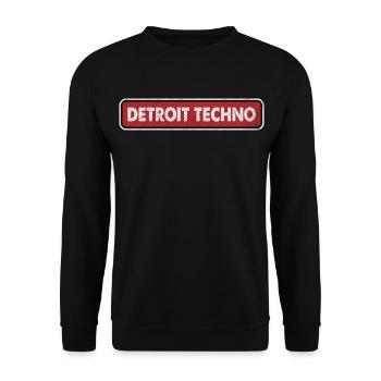 Detroit Techno Retro Logo - Unisex Pullover - Schwarz - Vorne - Alina (178cm) & Michal (187cm)