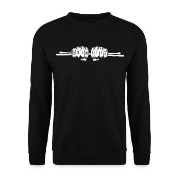 Drum Life. Hands Holding Drumsticks - Unisex Sweatshirt - black - Front - Alina (178cm) & Michal (187cm)