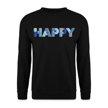 HAPPY Denim Patchwork New Trend - Unisex Sweatshirt - black - Front - Alina (178cm) & Michal (187cm)