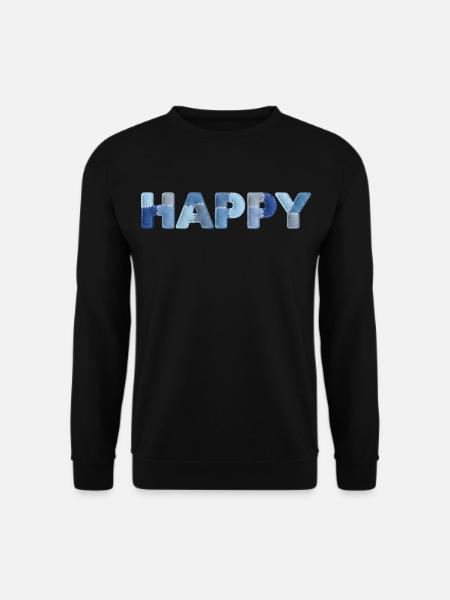 HAPPY Denim Patchwork New Trend - Unisex Sweatshirt - black