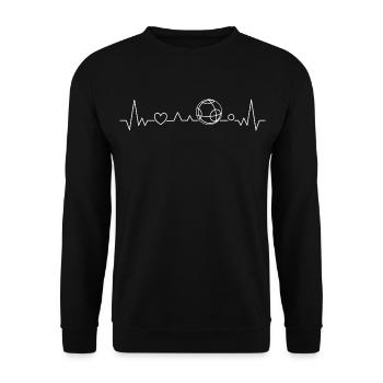Boccia Und Petanque Spieler Herzschlag - Unisex Pullover - Schwarz - Vorne - Alina (178cm) & Michal (187cm)