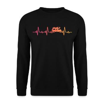Sunset Heartbeat Camping Motorhome - Unisex Sweatshirt - black - Front - Alina (178cm) & Michal (187cm)