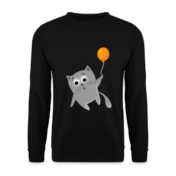 Flying Cat Flying - Cat - Unisex Sweatshirt - black - Front - Alina (178cm) & Michal (187cm)