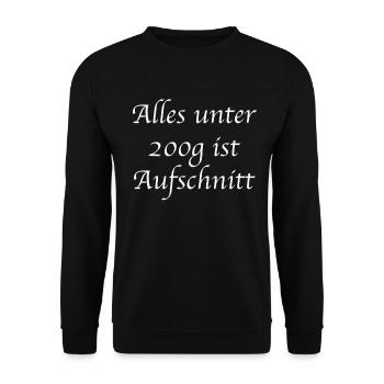 Aufschnitt Fleisch Spruch Geschenkidee - Unisex Pullover - Schwarz - Vorne - Alina (178cm) & Michal (187cm)