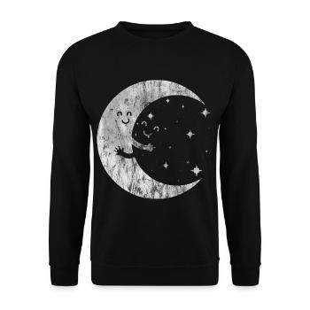Mond - Unisex Pullover - Schwarz - Vorne - Alina (178cm) & Michal (187cm)