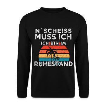 Rentner Ruhestand Opa Rente Geschenk - Unisex Pullover - Schwarz - Vorne - Alina (178cm) & Michal (187cm)