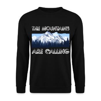 Berg Berge Mountains Natur Wandern Klettern - Unisex Pullover - Schwarz - Vorne - Alina (178cm) & Michal (187cm)